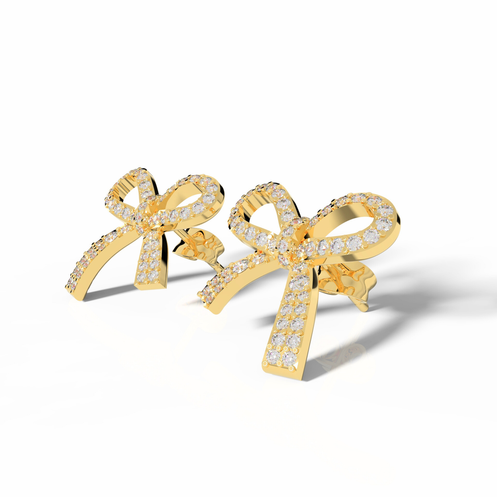 Art Deco Bow Shape Cocktail Party wear Earrings, Hallmarked 925 Sterling Silver